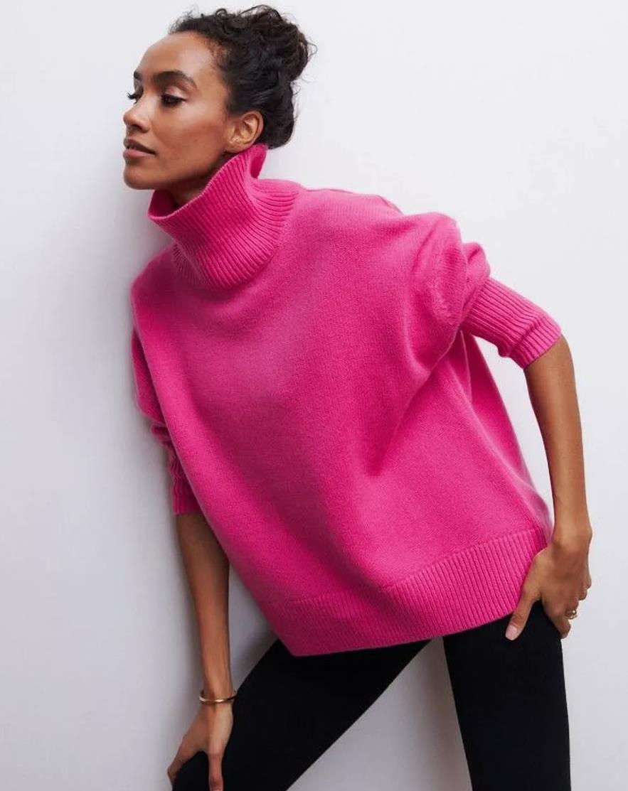 Damen kuscheliger Rollkragenpullover Amawinc