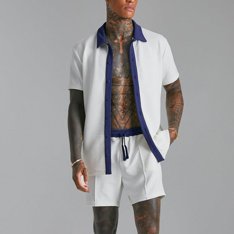 Chemise Homme À Boutons Manche Courte Décontractée En Coton Respirant Pour Usage Quotidien Amawinc Style Nordique