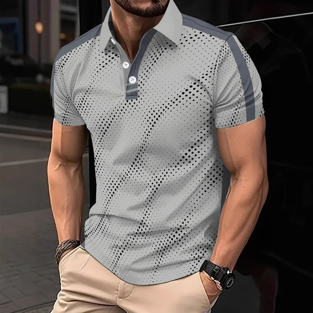 Polo Homme Coupe Slim Respirant En Mélange Coton Avec Motif Graphique Et Rayures Sportives Nordisk Flair