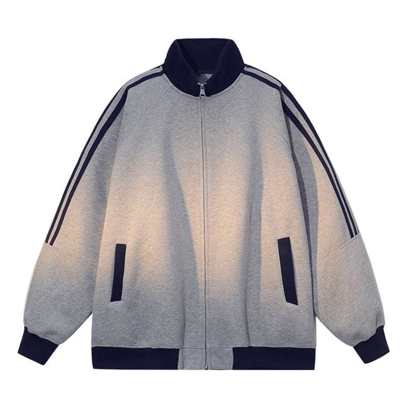 Damen Sportliche Kapuzenjacke mit Reißverschluss und angeschnittenen Ärmeln Amawinc