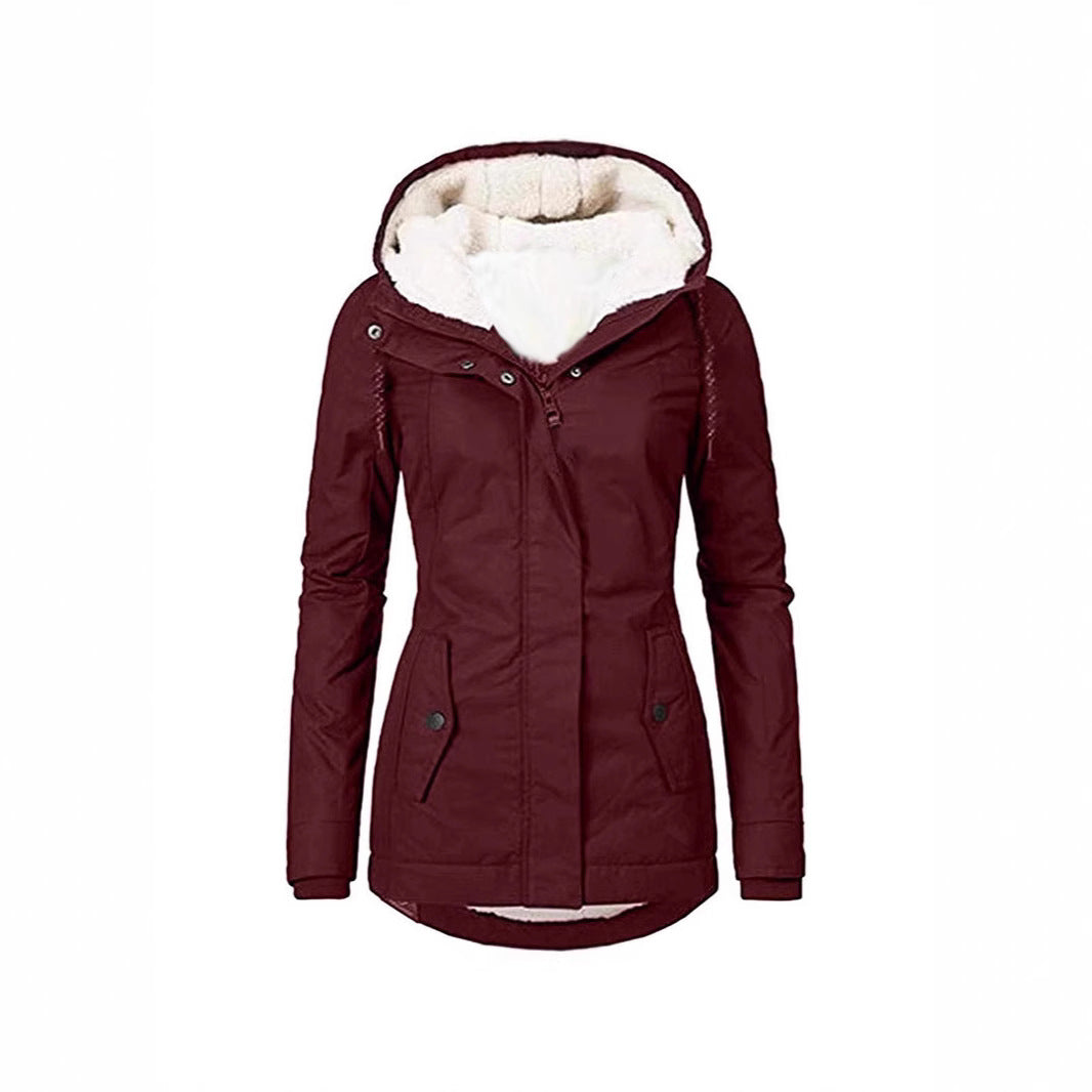 Damen warme Outdoor-Jacke mit kuscheligem Futter Amawinc