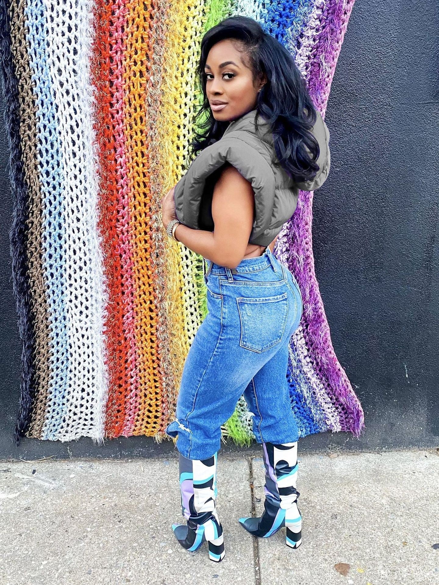 Damen stylische Kapuzenjacke Amawinc