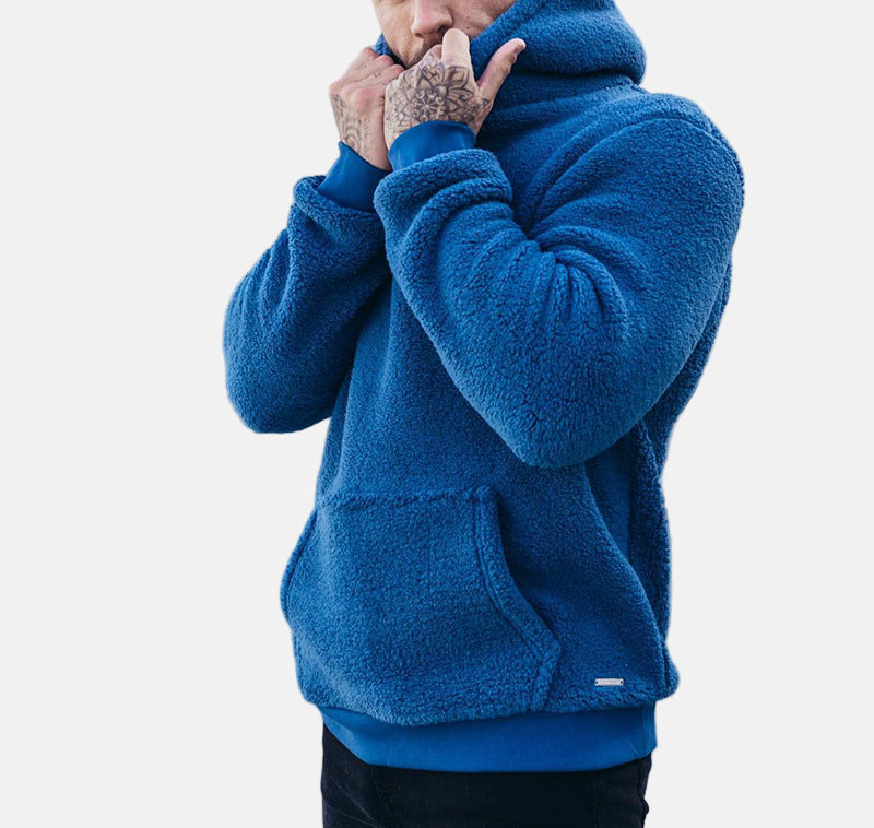 Sweat À Capuche Pour Homme En Polaire Douce Coupe Décontractée Avec Poche Kangourou Et Poignets Côtelés