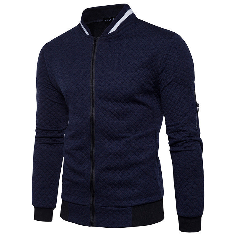 Veste Bomber Matelassée En Mélange Coton À Fermeture Éclair Devant Coupe Slim Et Bordures Côtelées