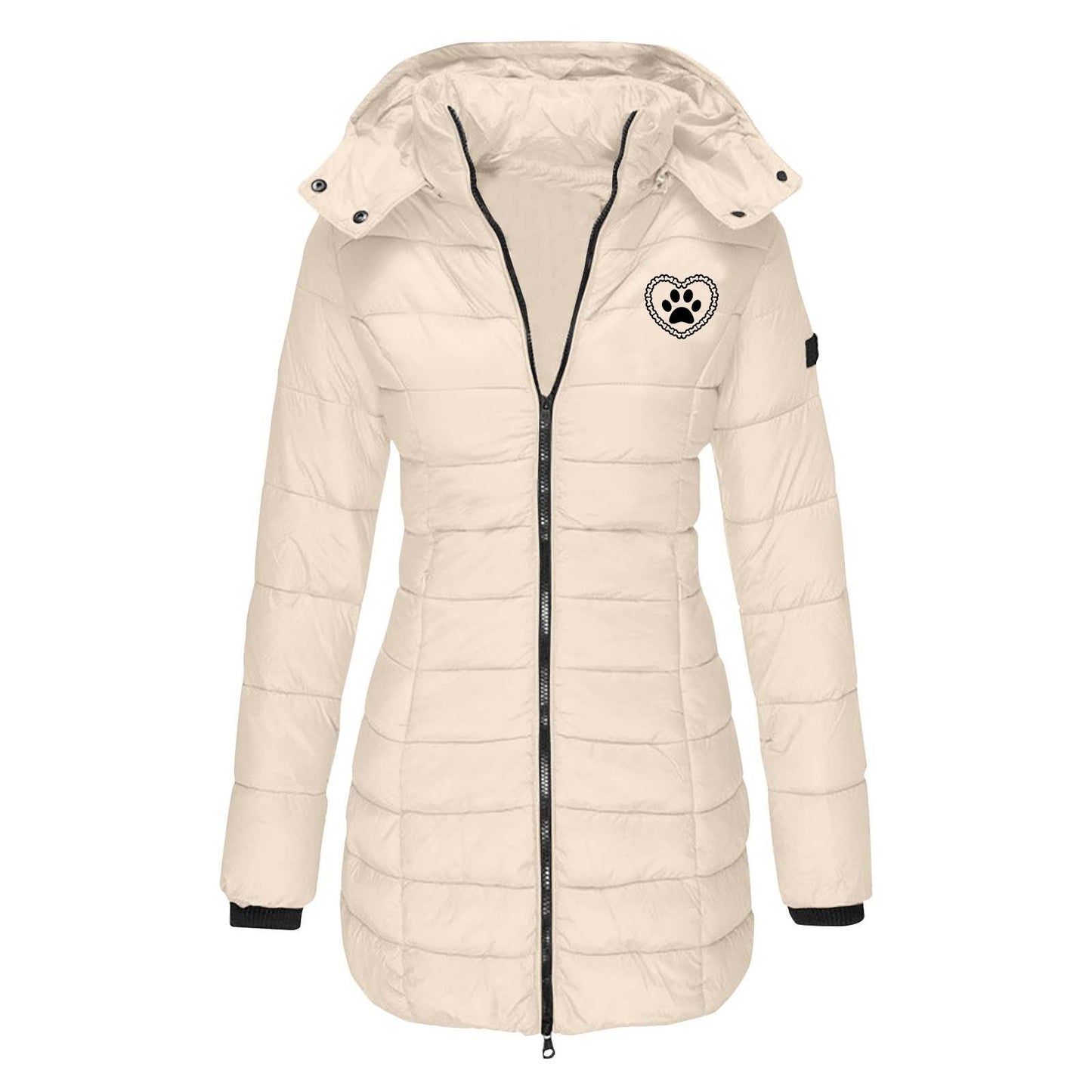 Damen gefütterte Übergangsjacke mit abnehmbarer Kapuze Amawinc