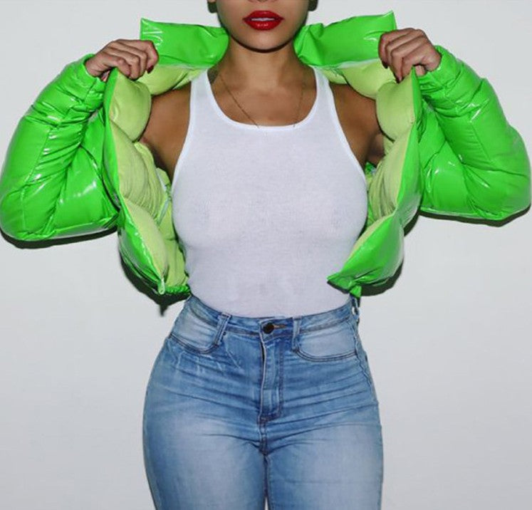 Damen Glänzende Kurzdaunenjacke Amawinc