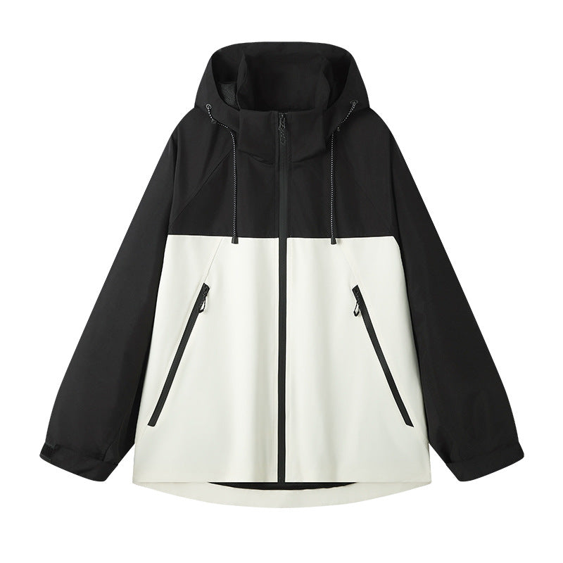 Damen technische Outdoor-Jacke mit verstellbarer Kapuze und funktionalen Reißverschlusstaschen Amawinc