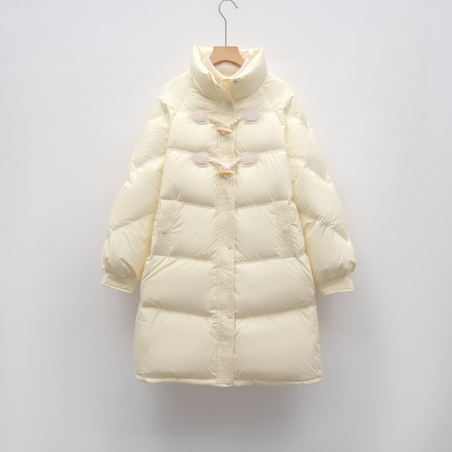 Damen modischer Langmantel mit eingearbeiteten Knöpfen und voluminösem Schnitt Amawinc