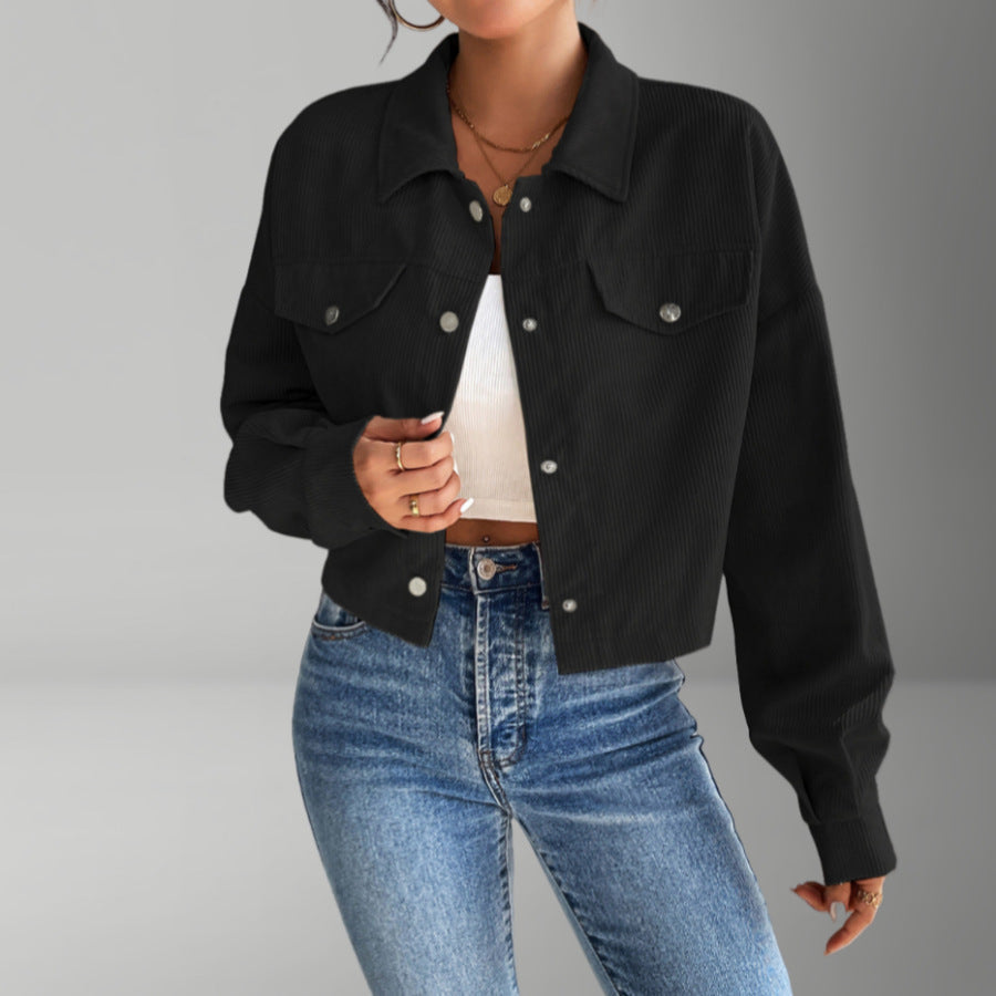 Damen Kurzjacke aus cordartigem Material Amawinc