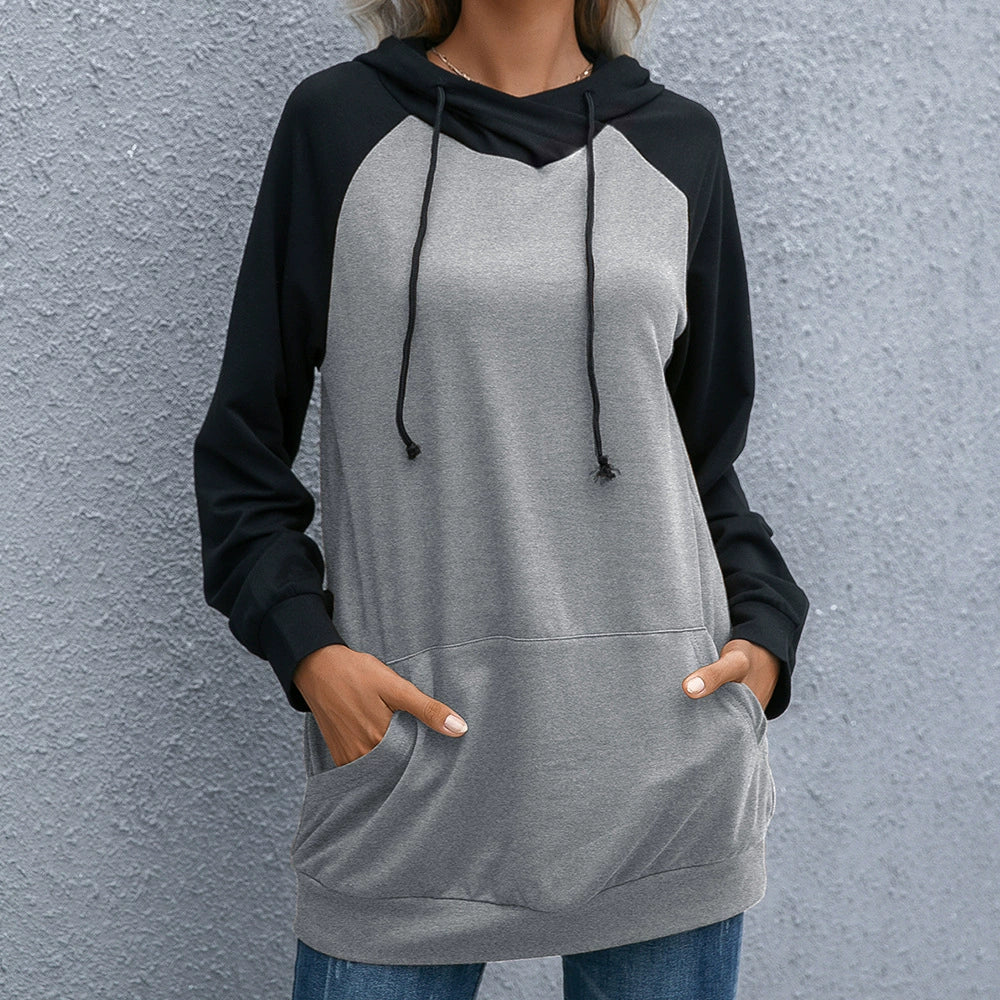 Sweat À Capuche Femme Coupe Décontractée Maille Douce Raglan Poche Kangourou Nordisk Flair