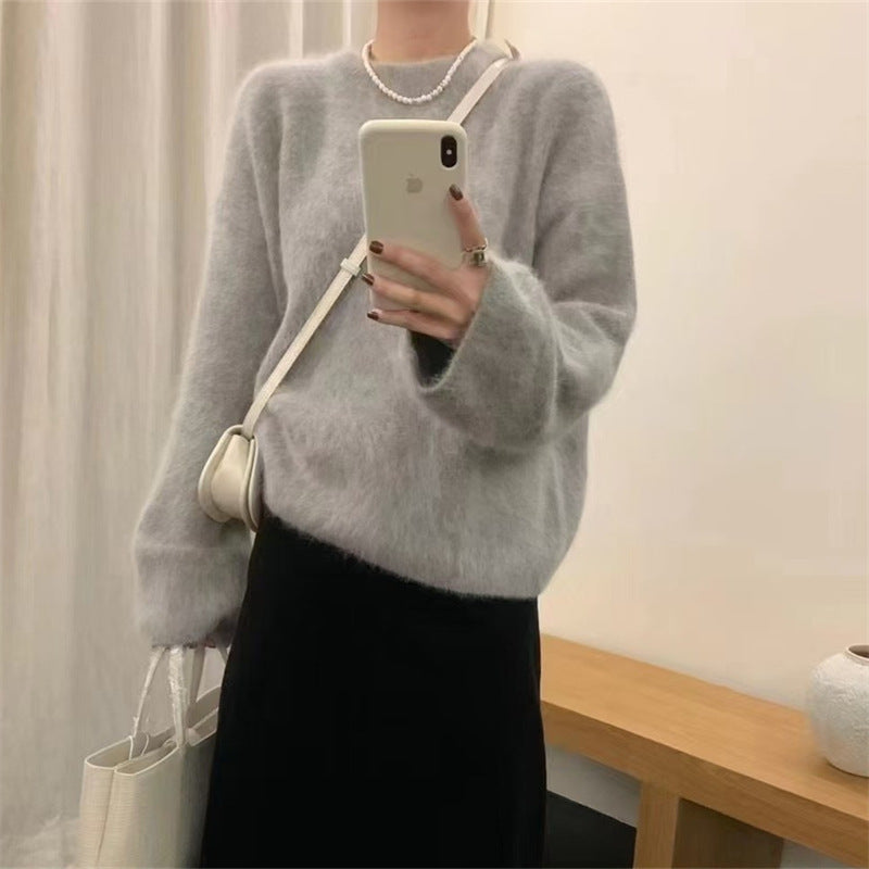 Damen Pullover mit weichem, flauschigem Material Amawinc