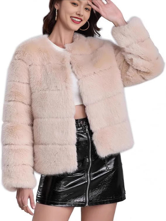 Damen trendige Kunstpelzjacke Amawinc