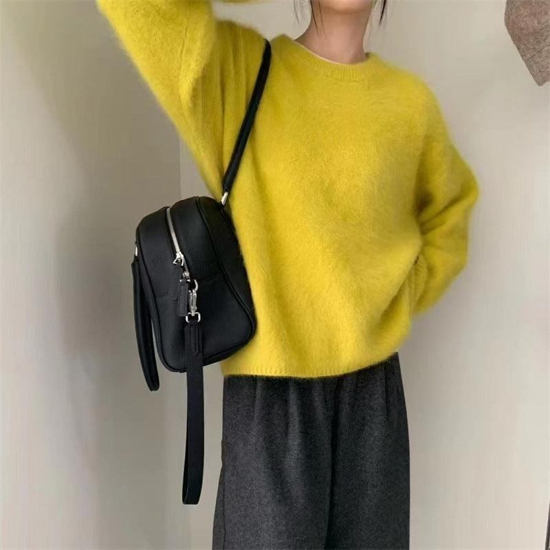 Damen Pullover mit weichem, flauschigem Material Amawinc