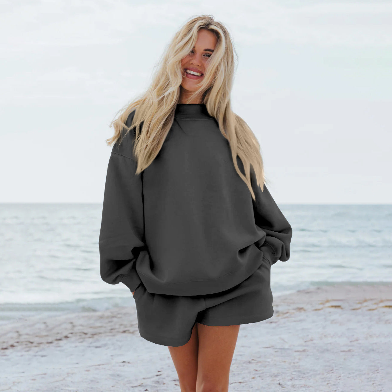 Damen Oversize-Sweatshirt mit Raglanärmeln Amawinc