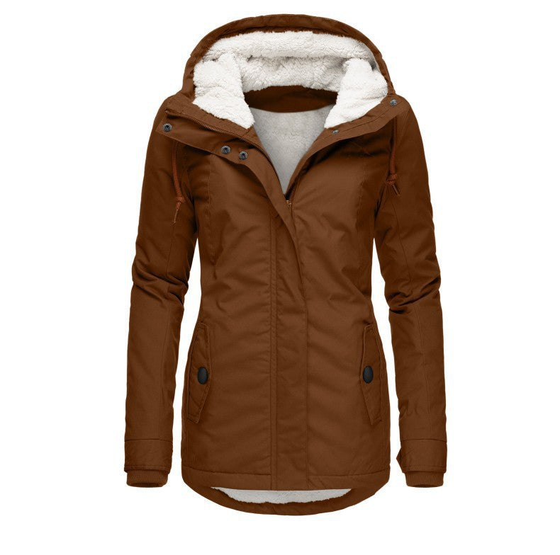 Damen warme Outdoor-Jacke mit kuscheligem Futter Amawinc