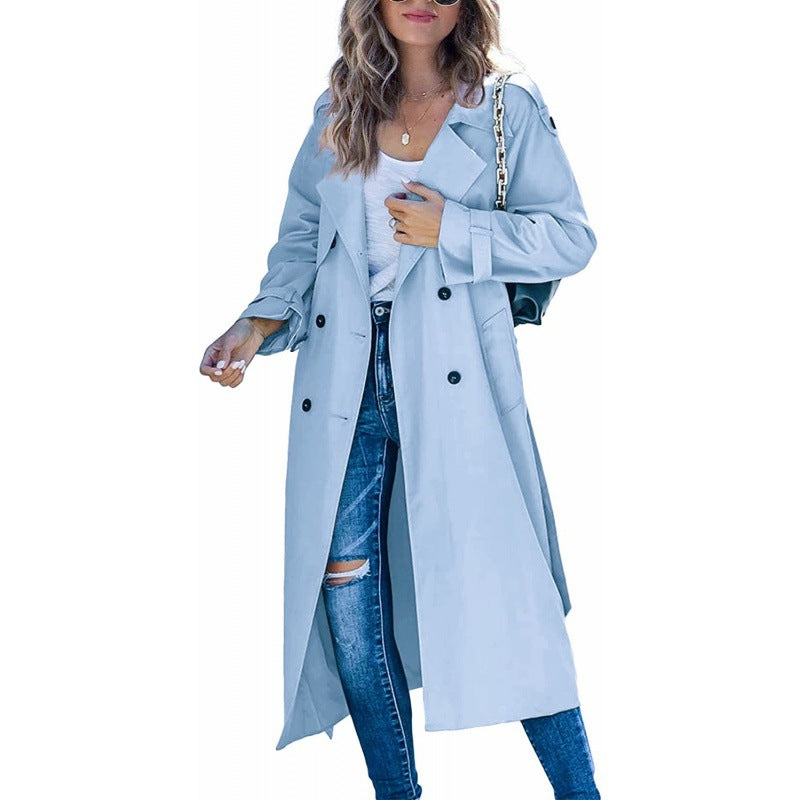 Damen modischer Trenchcoat mit übergroßem Schnitt und eleganten Details Amawinc