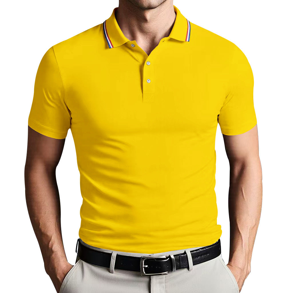 Amawinc Polo Unisexe Style Nordique Slim Fit Respirant Léger Manches Courtes Décontracté
