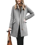 Damen modischer Wollmantel mit asymmetrischem Schnitt Amawinc