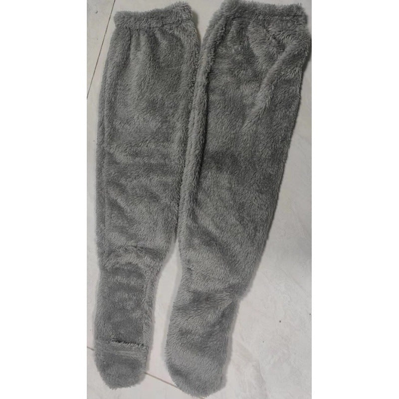 Damen Kuschelige Overknee-Socken aus weichem Fleece Amawinc