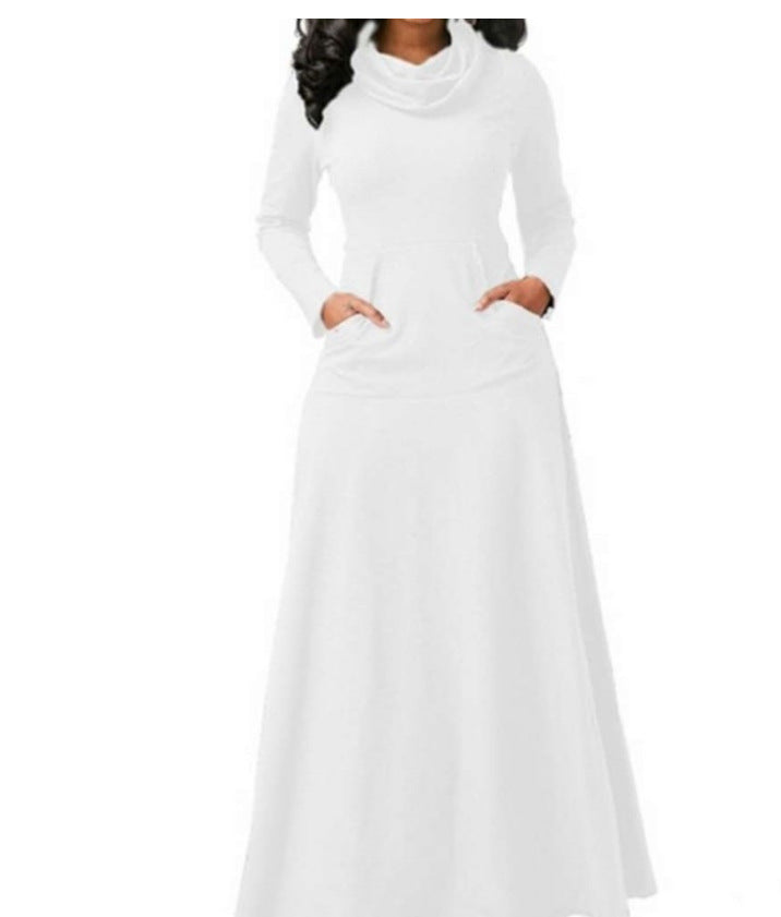 Fudus Lang Kleid mit durchgehendem Taschen-Kragen