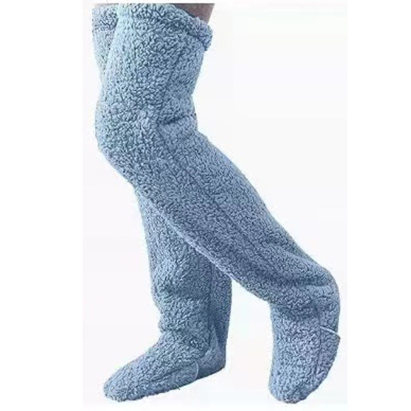 Damen Kuschelige Overknee-Socken aus weichem Fleece Amawinc