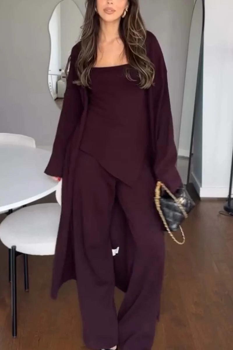 Damen Bequemes Strickanzug Set Amawinc