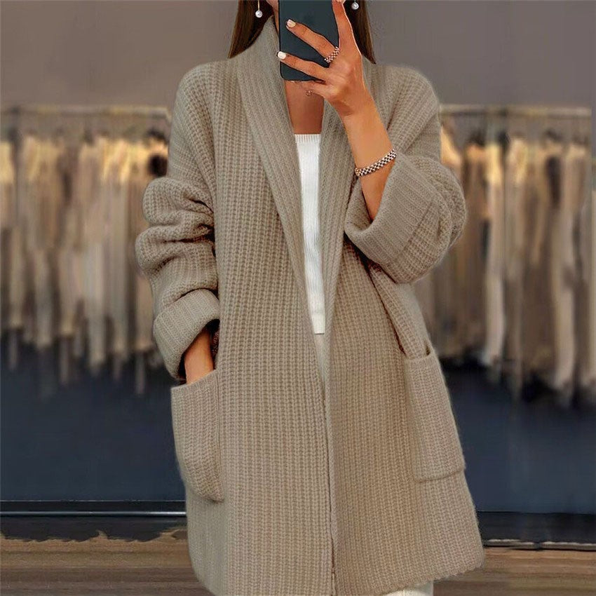 Julia Cardigan Oversize Femme Hiver Confort Décontracté Coupe Ample pour Maison et Sorties