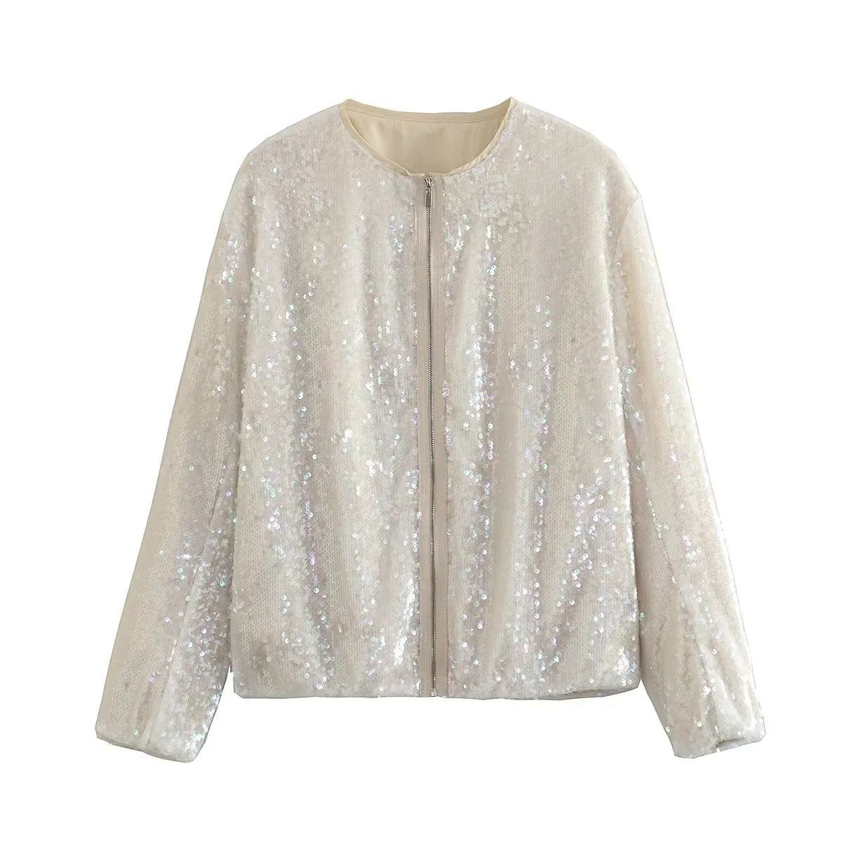 Avelena Pailletten Bomberjacke
