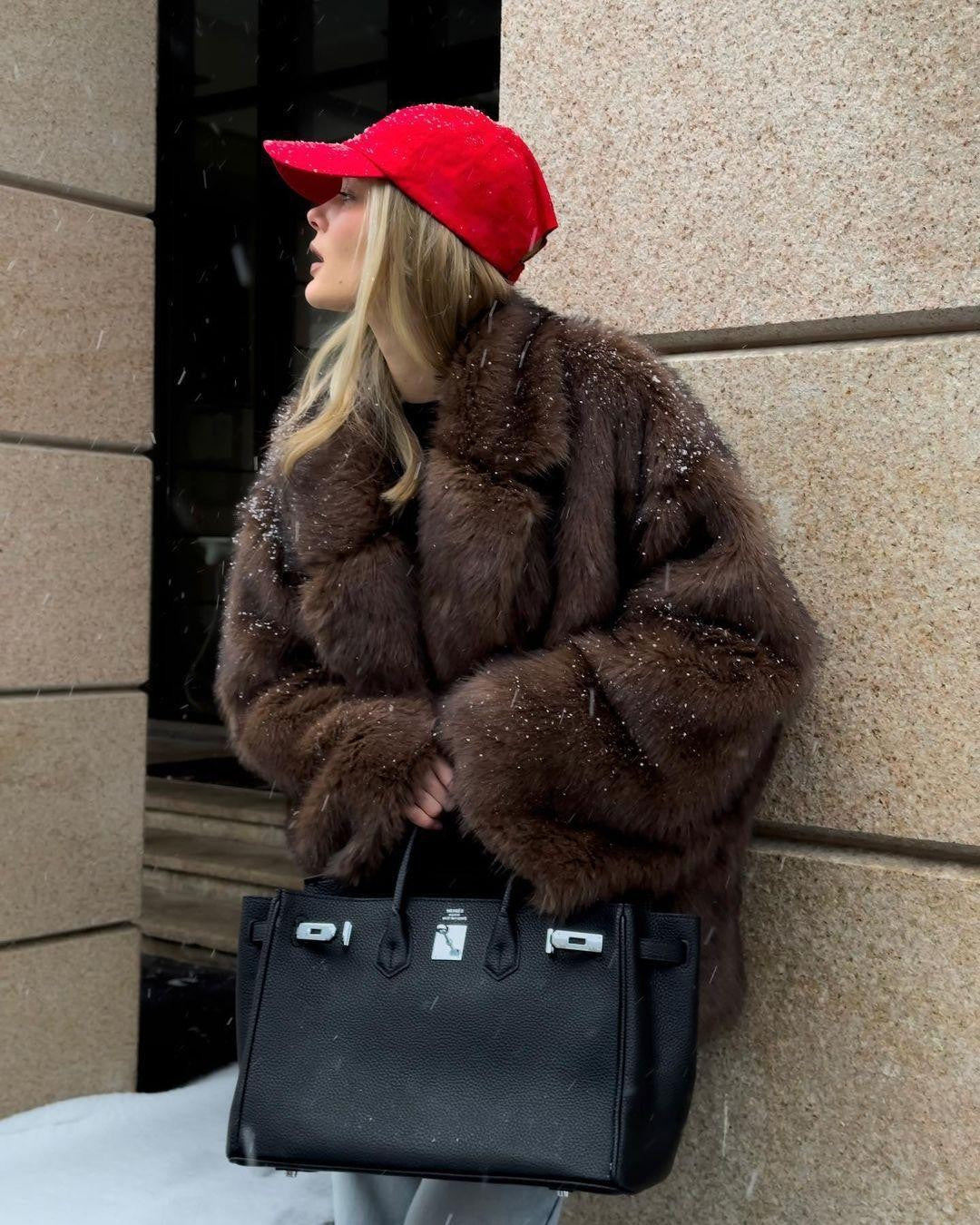 Damen Plüschjacke Amawinc