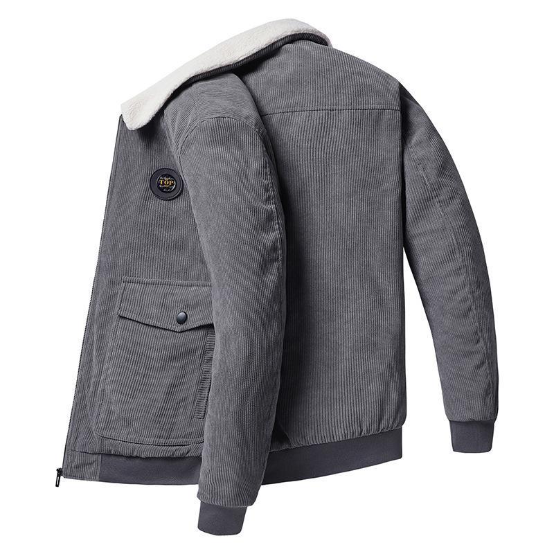 Veste Homme En Velours Côtelé Doublure En Laine Coupe Ample Bouton Devant Poches À Rabat Nordisk Flair Amawinc