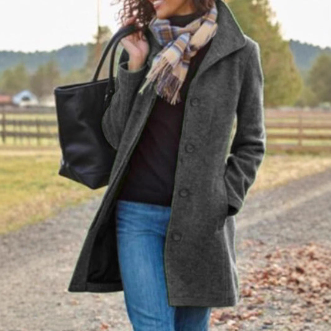 Damen eleganter Wollmantel Amawinc