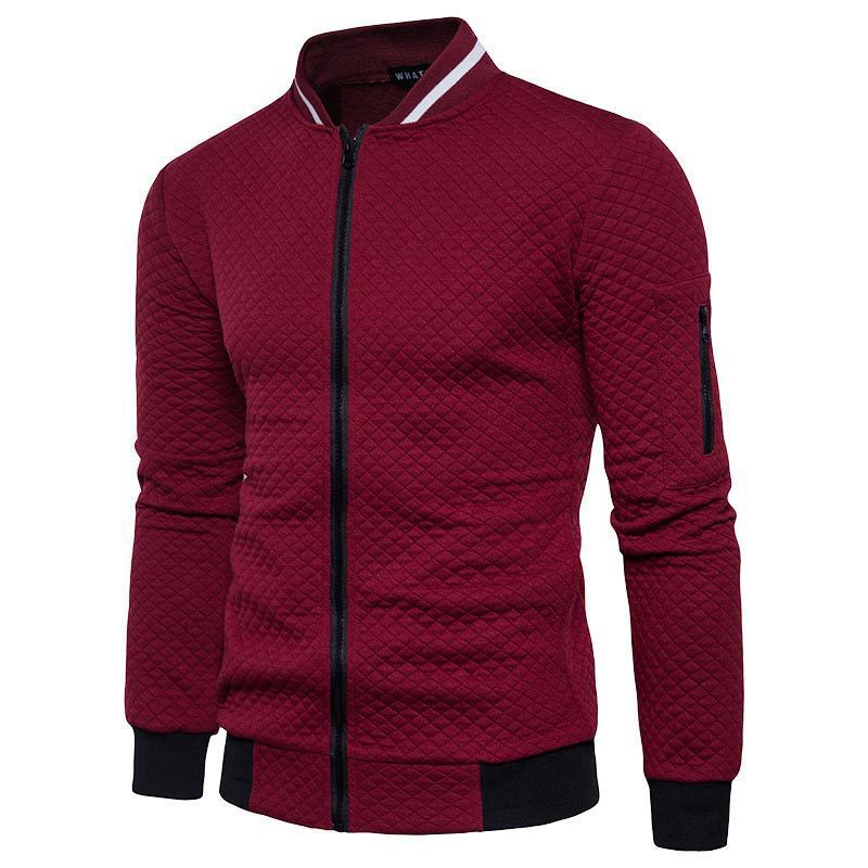 Veste Bomber Matelassée En Mélange Coton À Fermeture Éclair Devant Coupe Slim Et Bordures Côtelées