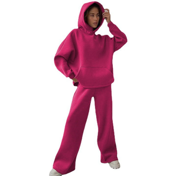 Damen lässiges und oversized Hoodie-Set mit weit geschnittenen Hosen Amawinc