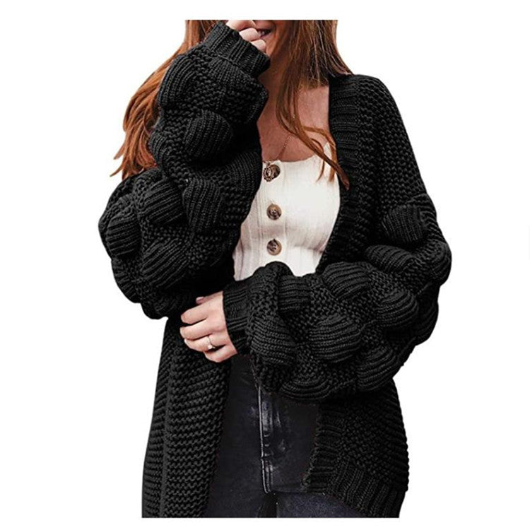 Damen Strickjacke mit voluminösen Ärmeln Amawinc