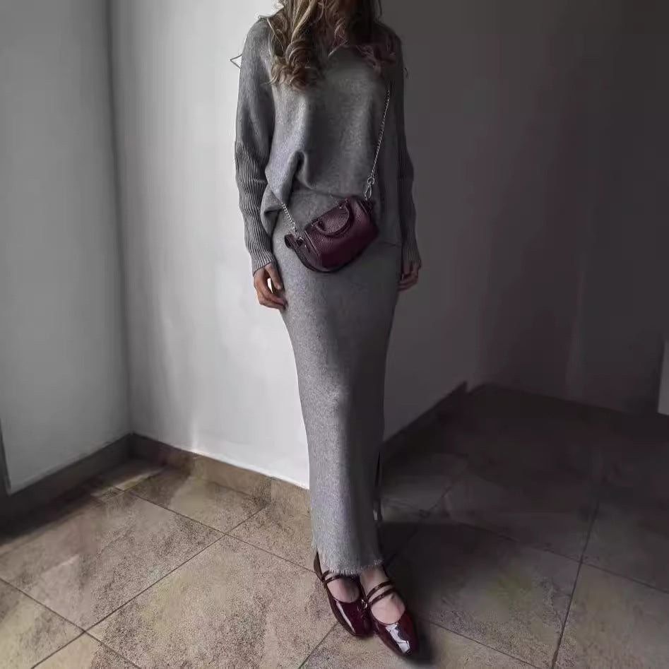 Damen Elegant gestricktes Maxikleid mit lässigem Schnitt Amawinc