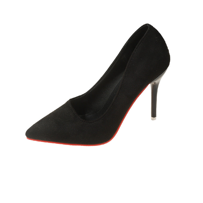 Damen Elegante spitze Pumps mit transparentem Absatz und weichem Obermaterial Amawinc