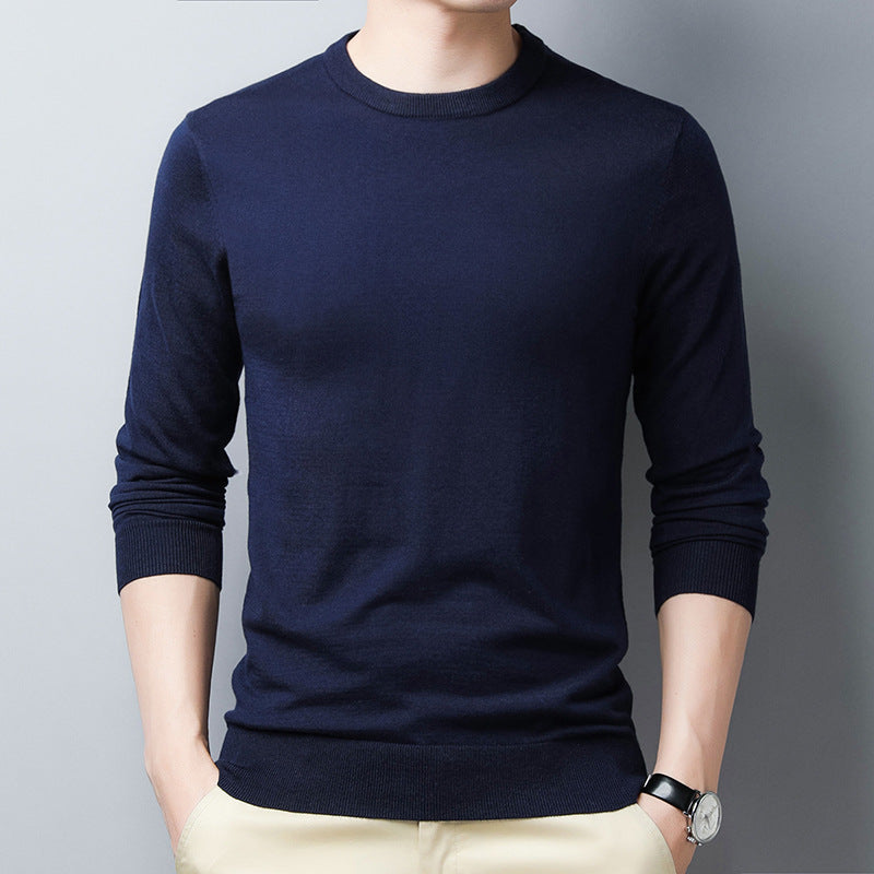 T Shirt Homme Manche Longue Slim Fit En Mélange Soie Laine Avec Col Et Poignets Côtes Nordisk Flair