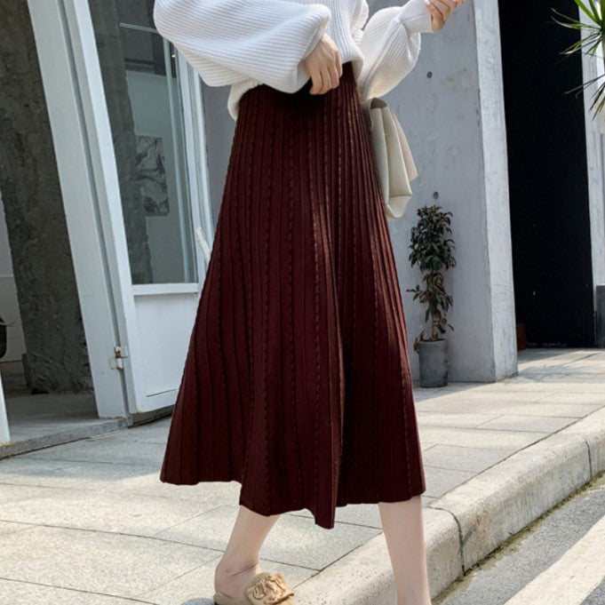 Damen Plissee-Rock aus weichem Material mit elastischem Bund Amawinc