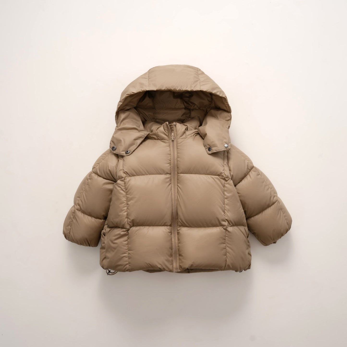 Damen moderne Daunenjacke mit abnehmbarer Kapuze und elastischen Bündchen Amawinc