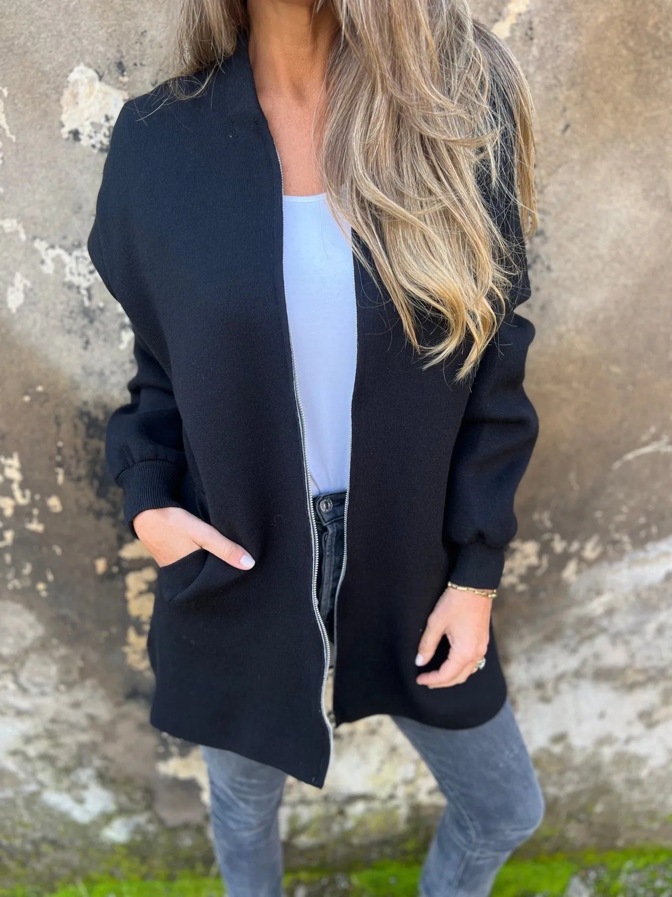 Veste À Capuche Pour Femmes En Mélange Coton Coupe Décontractée Zip Avant Avec Poches