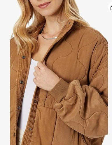 Damen modische Steppjacke mit hohem Kragen Amawinc