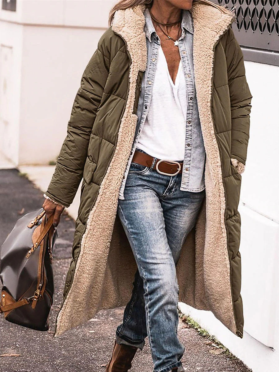 Damen Teddy-Parka mit besonders weichem Innenfutter und figurbetontem Design Amawinc