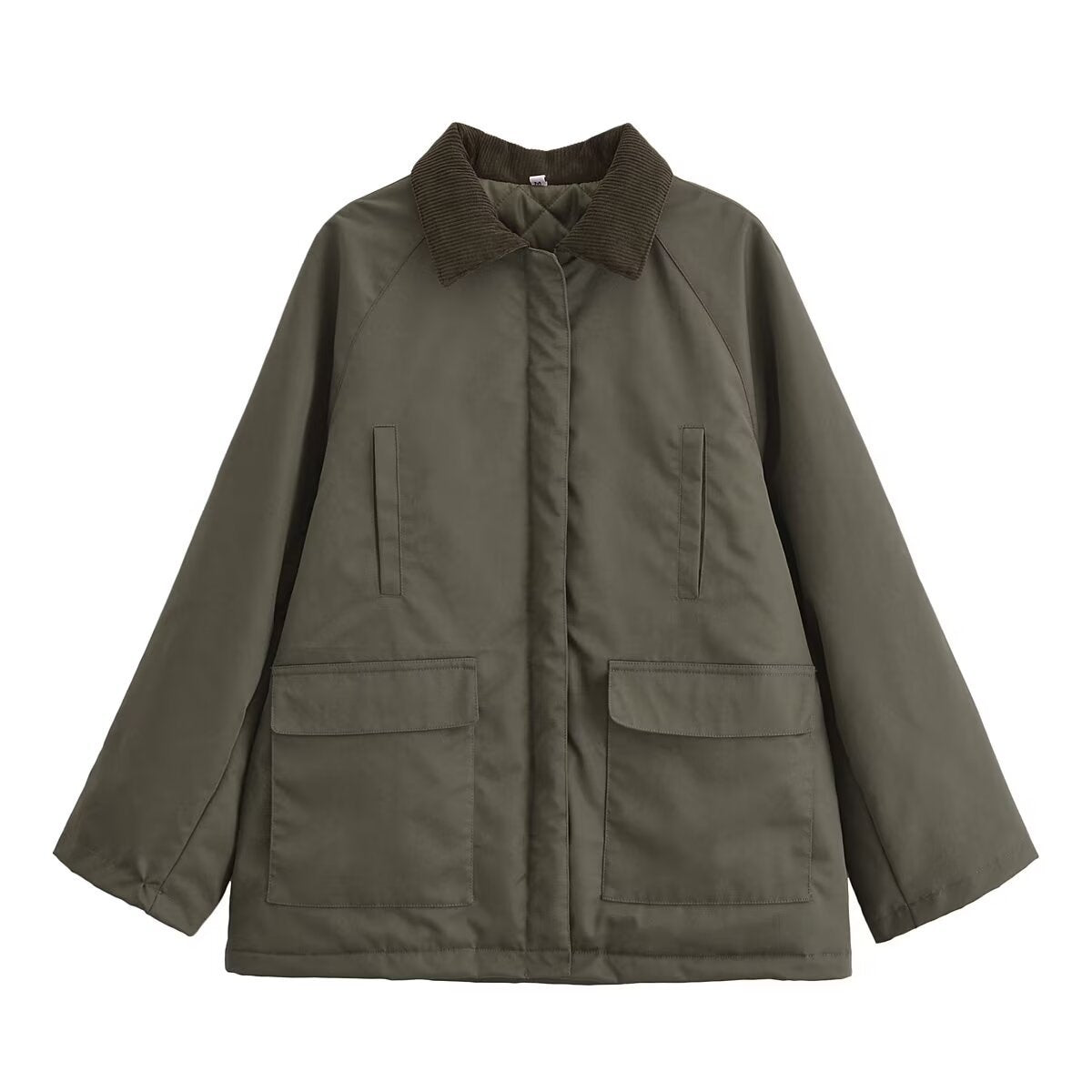 Damen Übergangsjacke mit hohem Kragen und praktischen Taschen Amawinc