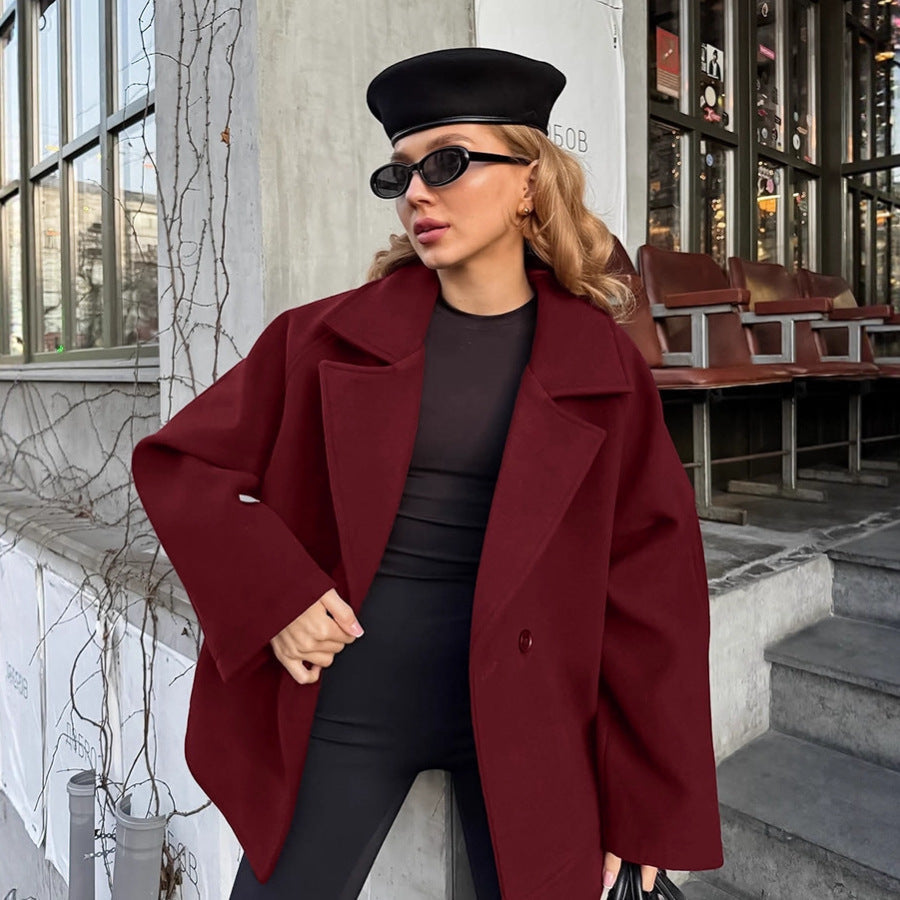 Damen Elegante Wickeljacke mit Gürtel und lässigem Schnitt Amawinc