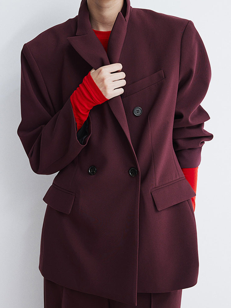 Damen Oversized Blazer mit doppelter Knopfleiste und modernem Schnitt Amawinc