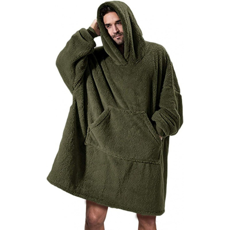 Damen oversize Fleece-Hoodie mit Kängurutasche und Kapuze Amawinc