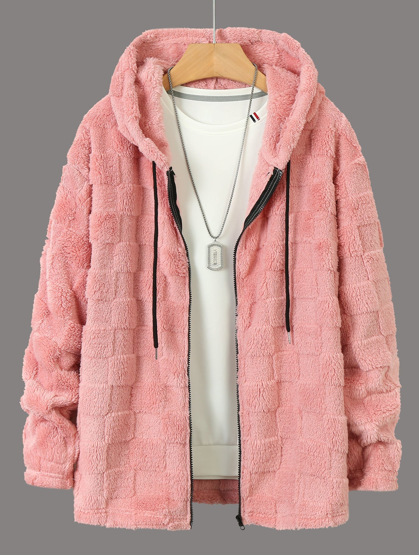 Damen Flauschige Fleecejacke mit Kapuze Amawinc