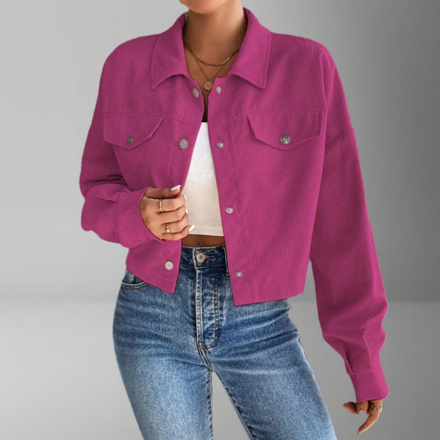 Damen Kurzjacke aus cordartigem Material Amawinc