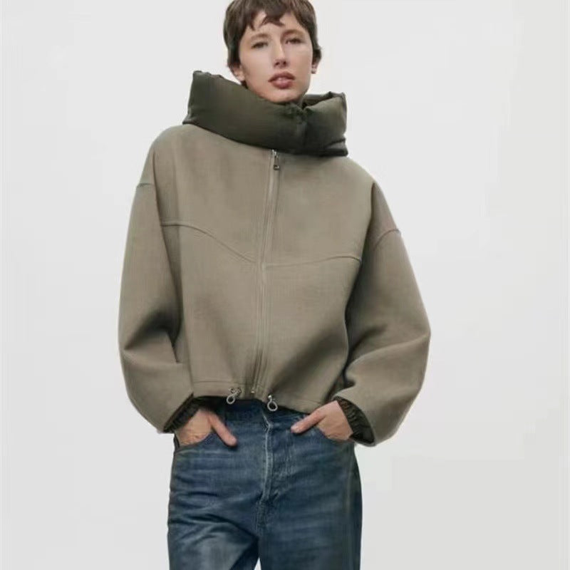 Damen modische Übergangsjacke mit kuscheliger Innenseite und verstellbarem Saum Amawinc