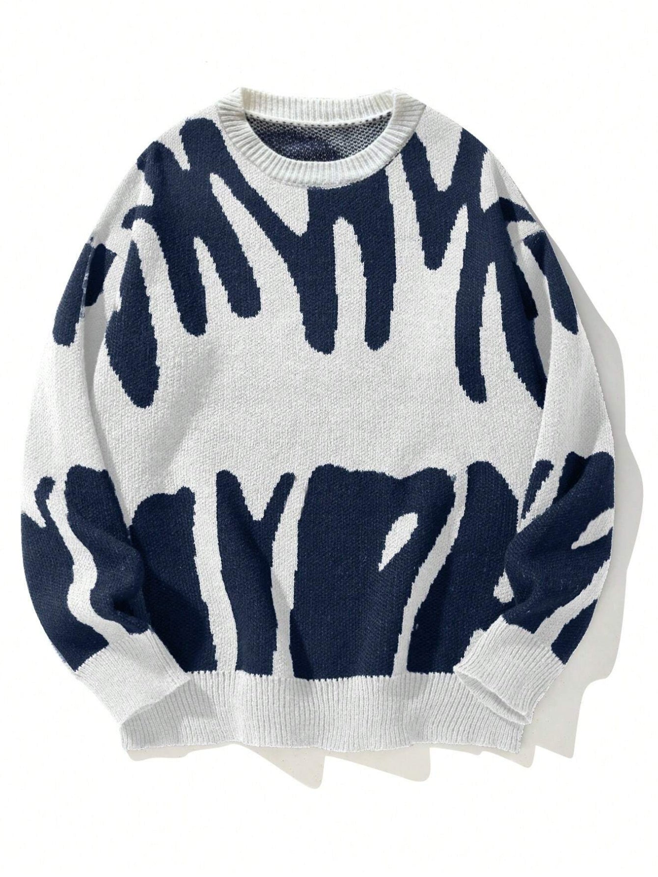 Pull En Maille Femme Coupe Décontractée Mélange De Laine Motif Jacquard Col Rond Manches Longues Nordique Flairs Amawinc